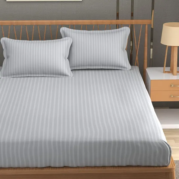 Plain_Stripe_bedsheet_1_Single_Bedsheet_with_1_Pillow_Cover_Size_60_inch_x_90_inch