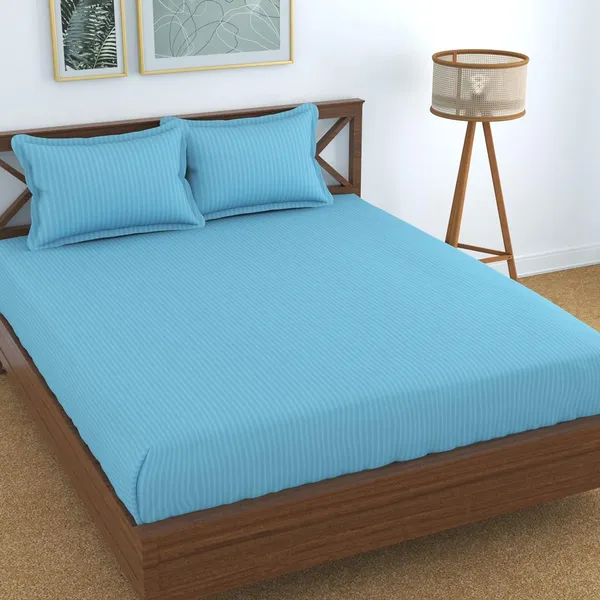 Plain_Stripe_bedsheet_1_Double_Bedsheet_with_2_Pillow_Covers_Size_108_inch_x_108_inch
