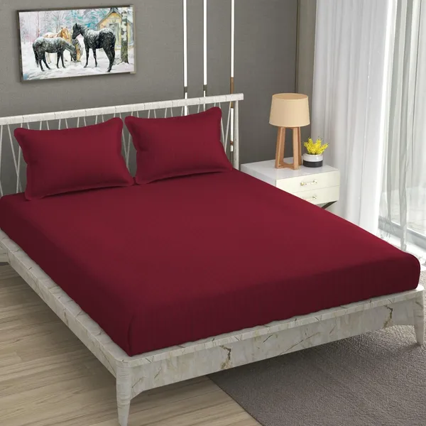 Plain_Stripe_bedsheet_1_Double_Bedsheet_with_2_Pillow_Covers_Size_90_inch_x_100_inch