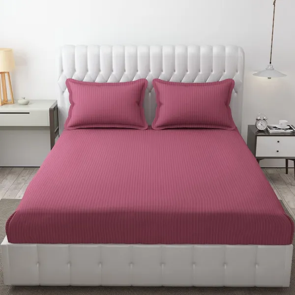 Plain_Stripe_bedsheet_1_Double_Bedsheet_with_2_Pillow_Covers_(Mauve)_Size_90_inch_x_100_inch