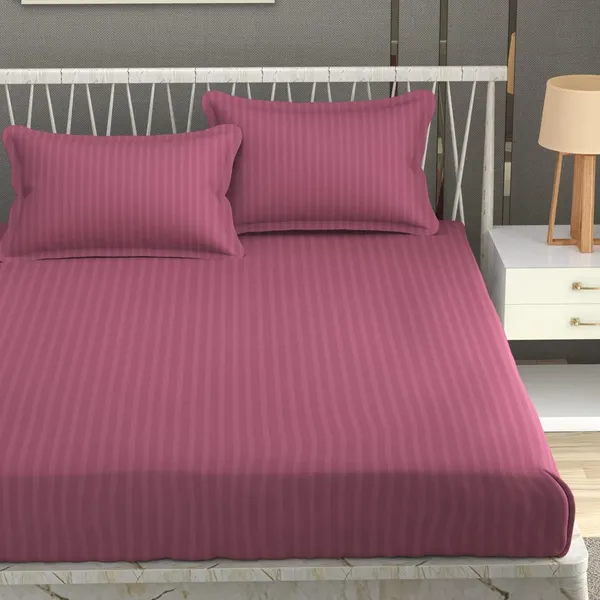 Plain_Stripe_bedsheet_1_Double_Bedsheet_with_2_Pillow_Covers_(Mauve)_Size_90_inch_x_100_inch