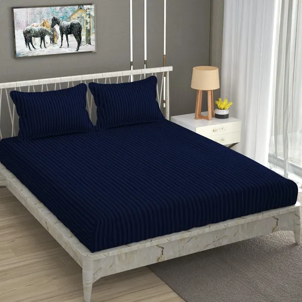 Plain_Stripe_bedsheet_1_Double_Bedsheet_with_2_Pillow_Covers_Size_108_inch_x_108_inch