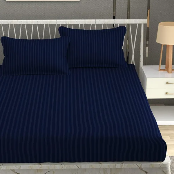 Plain_Stripe_bedsheet_1_Double_Bedsheet_with_2_Pillow_Covers_Size_108_inch_x_108_inch