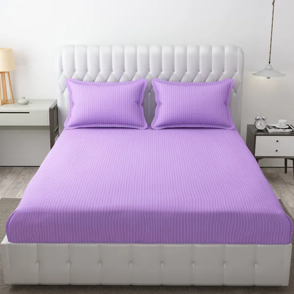 Plain_Stripe_bedsheet_1_Double_Bedsheet_with_2_Pillow_Covers_Size_90_inch_x_100_inch