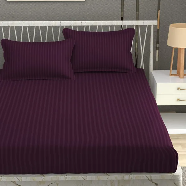 Plain_Stripe_bedsheet_1_Double_Bedsheet_with_2_Pillow_Covers_Size_90_inch_x_100_inch