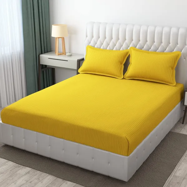 Plain_Stripe_bedsheet_1_Double_Bedsheet_with_2_Pillow_Covers_Size_90_inch_x_100_inch