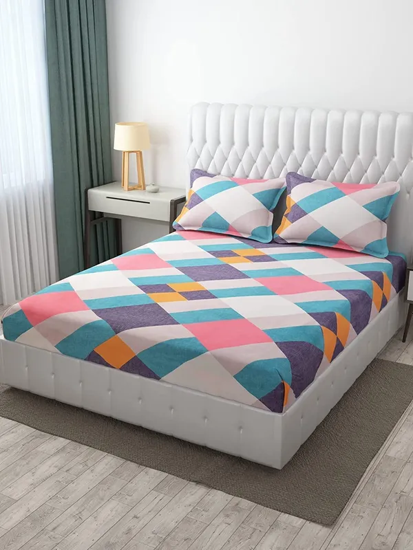 Fitted_Bedsheet_Elastic_Fitted_Bedsheets_with_Cotton_Feel_Premium_Glace_Cotton_with_Comforter_II_Duvet_II_Blanket_Double_Bed_II_(72”x78”_with_Comforter)