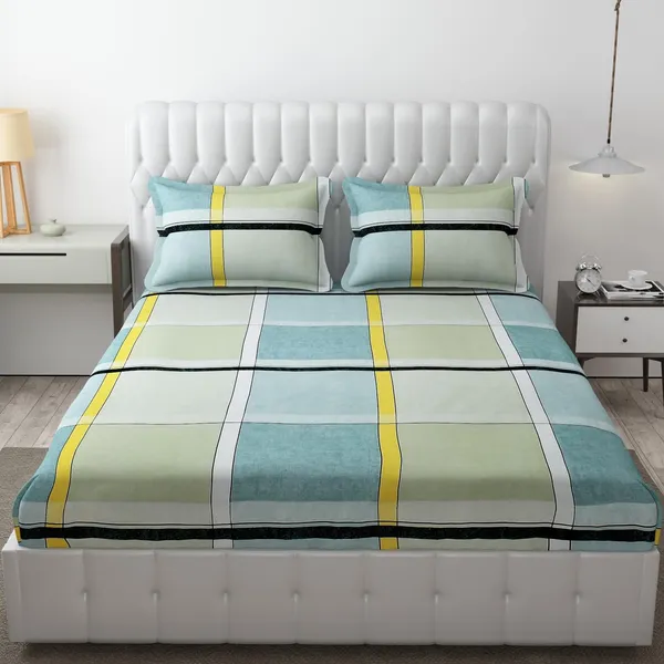 Elastic_Fitted_Bedsheets_with_Cotton_Feel_Premium_Glace_Cotton_King_Bedsheet_for_Double_Bed_Elastic_Fitted_1_Double_Bedsheet_with_2_Pillow_Covers_Size_72_x_78_x_8_inch