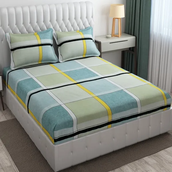 Elastic_Fitted_Bedsheets_with_Cotton_Feel_Premium_Glace_Cotton_King_Bedsheet_for_Double_Bed_Elastic_Fitted_1_Double_Bedsheet_with_2_Pillow_Covers_Size_72_x_78_x_8_inch