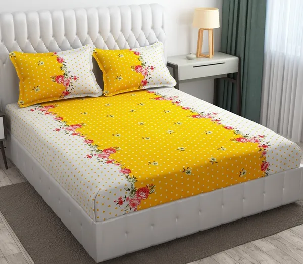 Fitted_Bedsheet_Elastic_Fitted_Bedsheets_with_Cotton_Feel_Premium_Glace_Cotton_King_Bedsheet_for_Double_Bed_Elastic_Fitted_with_2_Pillow_Covers_(_Flower)_Size_72_x_78_x_8_inch