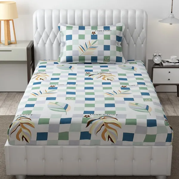 King_Size,_Microfiber_Bed_Sheet_for_Single_Bed,_Floral_Design_Bed_Spread_with_1_Pillow_Covers,_Wrinkle_Free_HypoAllergenic_Bedsheets/Bedcover_(60x90_Lovestory)
