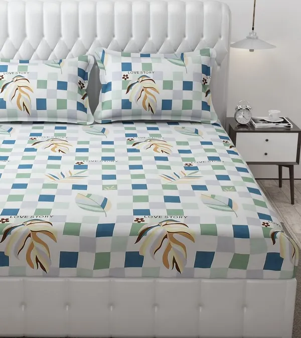 King_Size,_Microfiber_Bed_Sheet_for_Single_Bed,_Floral_Design_Bed_Spread_with_1_Pillow_Covers,_Wrinkle_Free_HypoAllergenic_Bedsheets/Bedcover_(60x90_Lovestory)