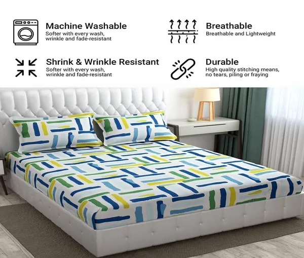 King_Size,_Microfiber_Bed_Sheet_for_Double_Bed,_Floral_Design_Bed_Spread_with_2_Pillow_Covers,_Wrinkle_Free_HypoAllergenic_Bedsheets/Bedcover_(90x95_Line)