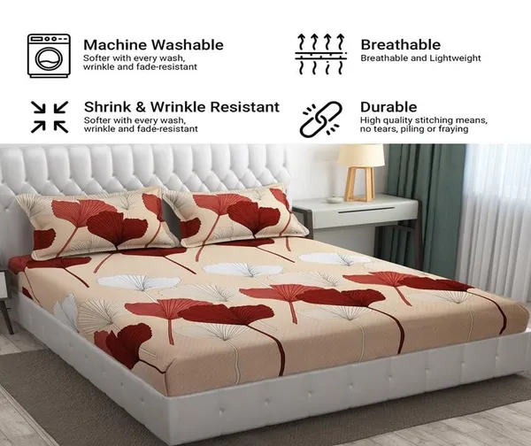 Fitted_Bedsheet_Elastic_Fitted_Bedsheets_with_Cotton_Feel_Premium_Glace_Cotton_Queen_Size_Elastic_Fitted_Bedsheet_with_2_Pillow_Covers_(FLOWER)_Size_72_x_60_x_8_inch