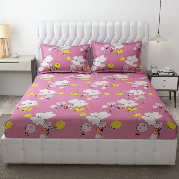 King_Size,_Microfiber_Bed_Sheet_for_Single_Bed,_Floral_Design_Bed_Spread_with_1_Pillow_Covers,_Wrinkle_Free_HypoAllergenic_Bedsheets/Bedcover_(60x90__Flower)