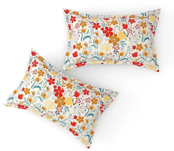 King_Size,_Microfiber_Bed_Sheet_for_Double_Bed,_Floral_Design_Bed_Spread_with_2_Pillow_Covers,_Wrinkle_Free_HypoAllergenic_Bedsheets/Bedcover_(90x95_Cream_Flower)