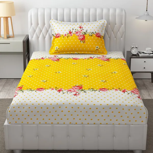 King_Size,_Microfiber_Bed_Sheet_for_Single_Bed,_Floral_Design_Bed_Spread_with_1_Pillow_Covers,_Wrinkle_Free_HypoAllergenic_Bedsheets/Bedcover_(60x90__Flower)