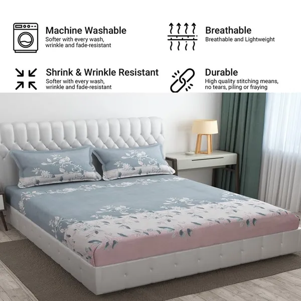 King_Size,_Microfiber_Bed_Sheet_for_Single_Bed,_Floral_Design_Bed_Spread_with_1_Pillow_Covers,_Wrinkle_Free_HypoAllergenic_Bedsheets/Bedcover_(60x90__Flower)