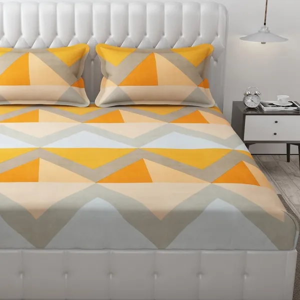 King_Size,_Microfiber_Bed_Sheet_for_Single_Bed,_Floral_Design_Bed_Spread_with_1_Pillow_Covers,_Wrinkle_Free_HypoAllergenic_Bedsheets/Bedcover_(60x90_Zigzag)