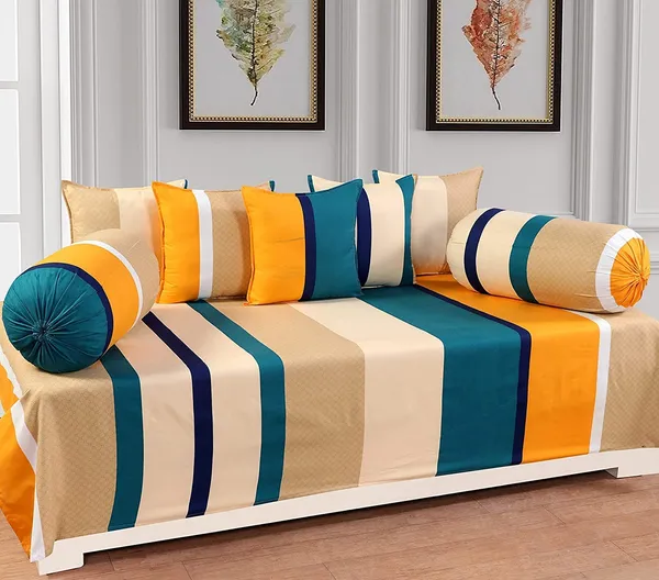 Beautiful_Solid_Satin_Stripe_Diwan_Set_Covers_8_Pieces_Designer_Printed_Standard_Diwan_Set_with_1_Single_Bedsheet_Size_60X90_5_Cushions_Covers_and_2_Bolster_Covers_(Royal)