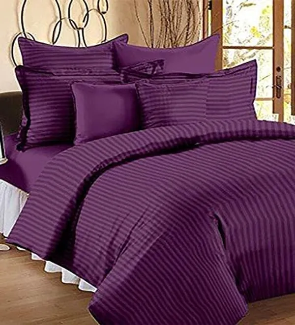 Fitted_Bedsheet_Elastic_Fitted_Bedsheets_with_Cotton_Feel_Stripe_Glace_Cotton_King_Size_Elastic_Fitted_1_Double_Bedsheet_with_2_Pillow_Covers_Size_72_x_78_inch
