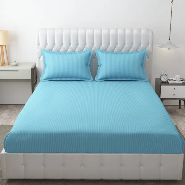 Fitted_Bedsheet_Elastic_Fitted_Bedsheets_with_Cotton_Feel_Stripe_Glace_Cotton_King_Size_Elastic_Fitted_1_Double_Bedsheet_with_2_Pillow_Covers_Size_72_x_78_inch
