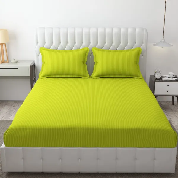 Fitted_Bedsheet_Elastic_Fitted_Bedsheets_with_Cotton_Feel_Stripe_Glace_Cotton_King_Size_Elastic_Fitted_1_Double_Bedsheet_with_2_Pillow_Covers_Size_72_x_78_inch