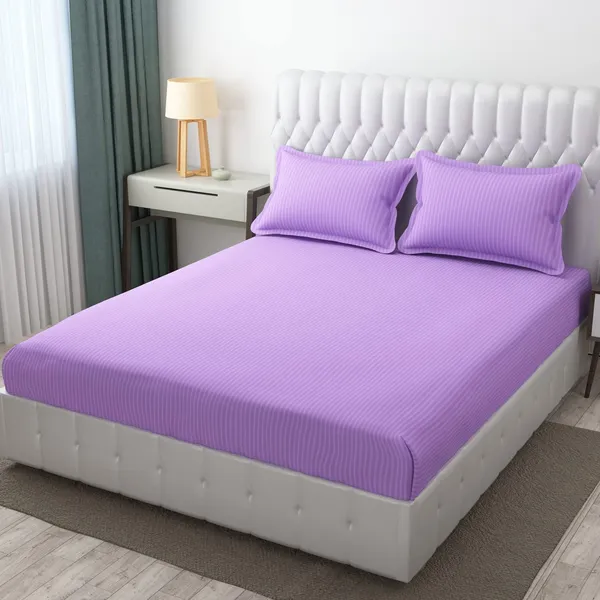 Fitted_Bedsheet_Elastic_Fitted_Bedsheets_with_Cotton_Feel_Stripe_Glace_Cotton_Queen_Size_Elastic_Fitted_1_Double_Bedsheet_with_2_Pillow_Covers_Size_72_x_60_inch