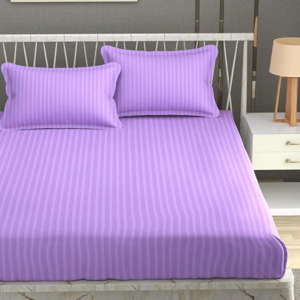 Fitted_Bedsheet_Elastic_Fitted_Bedsheets_with_Cotton_Feel_Stripe_Glace_Cotton_Queen_Size_Elastic_Fitted_1_Double_Bedsheet_with_2_Pillow_Covers_Size_72_x_60_inch