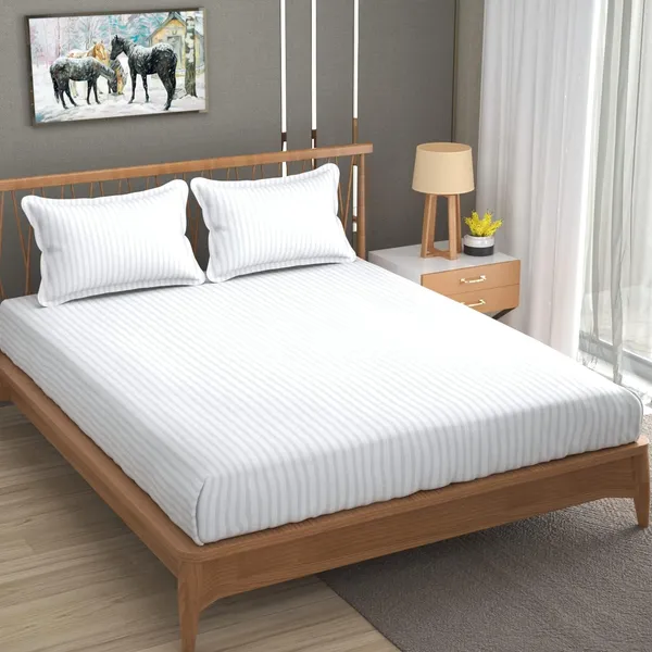 Fitted_Bedsheet_Elastic_Fitted_Bedsheets_with_Cotton_Feel_Stripe_Glace_Cotton_King_Size_Elastic_Fitted_1_Double_Bedsheet_with_2_Pillow_Covers_Size_72_x_78_inch