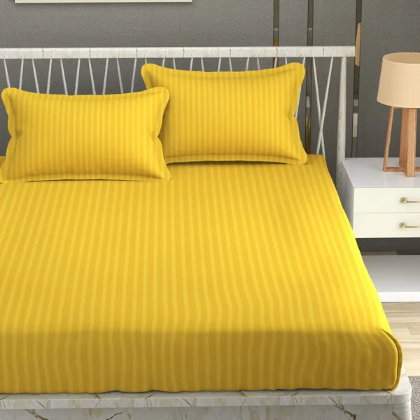 Fitted_Bedsheet_Elastic_Fitted_Bedsheets_with_Cotton_Feel_Stripe_Glace_Cotton_Queen_Size_Elastic_Fitted_1_Double_Bedsheet_with_2_Pillow_Covers_Size_72_x_60_inch
