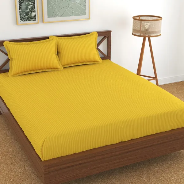 Fitted_Bedsheet_Elastic_Fitted_Bedsheets_with_Cotton_Feel_Stripe_Glace_Cotton_King_Size_Elastic_Fitted_1_Double_Bedsheet_with_2_Pillow_Covers_Size_72_x_78_inch