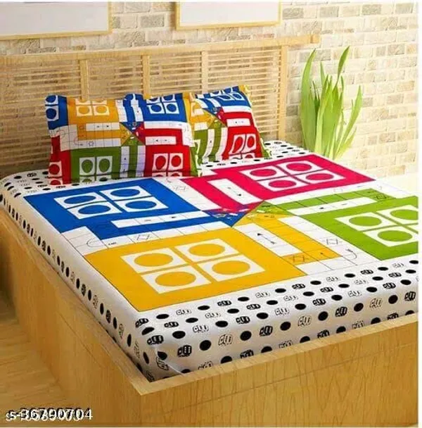 Ludo_Printed_100%_Cotton_bedsheets_with_Two_Pillow_Covers