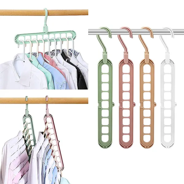 Premium_Magic_Cloth_Hanger_For_Wardrobe_With_9-Holes_|_Wardrobe_Organizer/Closet_Space_Saver_|_Smart_Hanger_-Pack_Of_5_(Multi-Color)