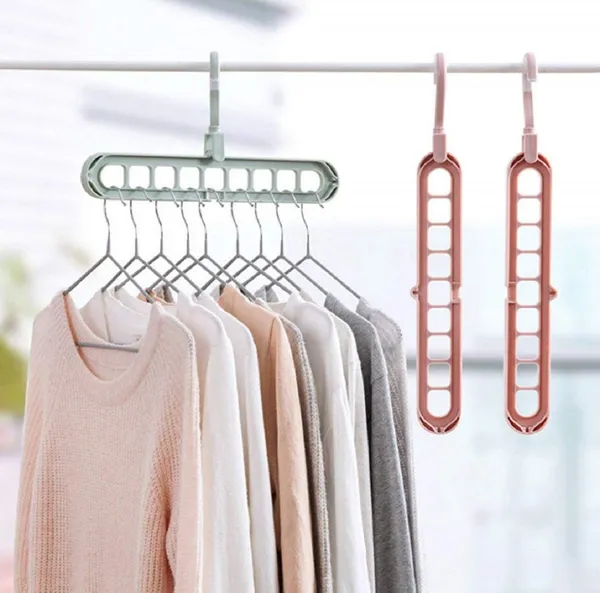 Premium_Magic_Cloth_Hanger_For_Wardrobe_With_9-Holes_|_Wardrobe_Organizer/Closet_Space_Saver_|_Smart_Hanger_-Pack_Of_5_(Multi-Color)