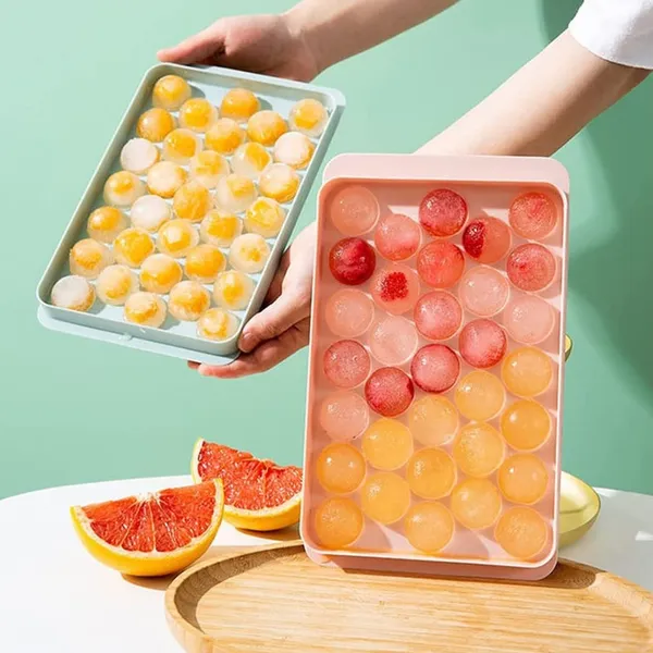 Plastic_Bpa_Free_Reusable_Ice_Cube_Balls_Mold,_Round_Ice_Cube_Tray_With_Lid,_33_Cavity_Mini_Ice_Cube_Trays_For_Freezer,_Chilled_Drinks,_Whiskey_&_Cocktails_(Pack_Of_2)