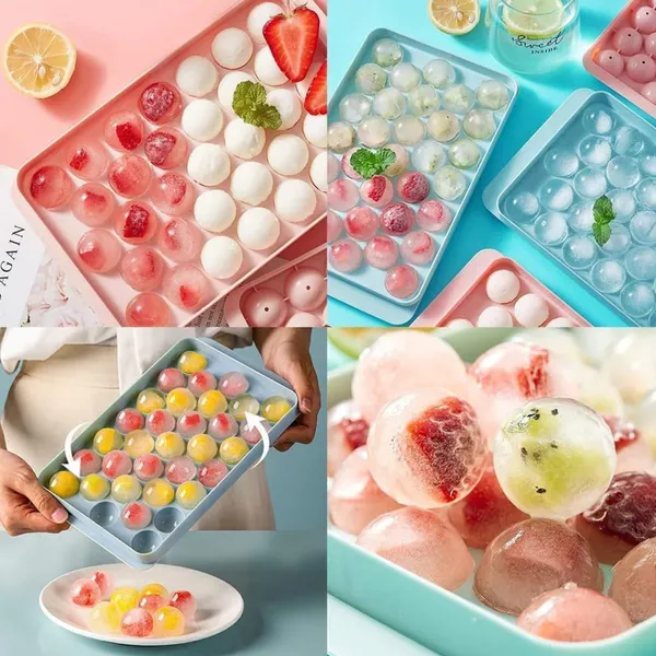 Plastic_Bpa_Free_Reusable_Ice_Cube_Balls_Mold,_Round_Ice_Cube_Tray_With_Lid,_33_Cavity_Mini_Ice_Cube_Trays_For_Freezer,_Chilled_Drinks,_Whiskey_&_Cocktails_(Pack_Of_2)