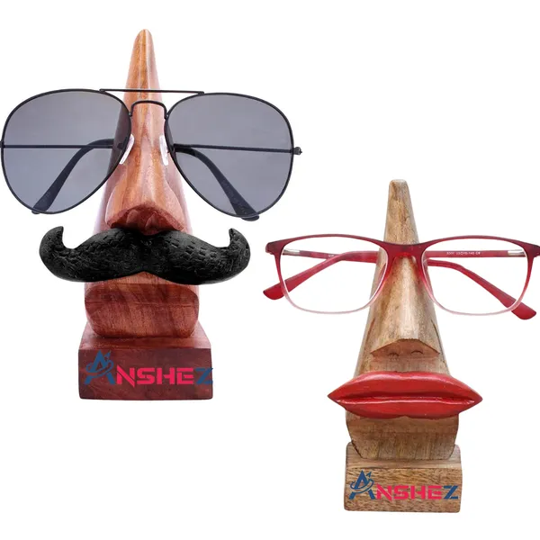 Wooden_Brown_Handcrafted_Nose_Shaped_Goggle_Spectacle/Specs_Holder