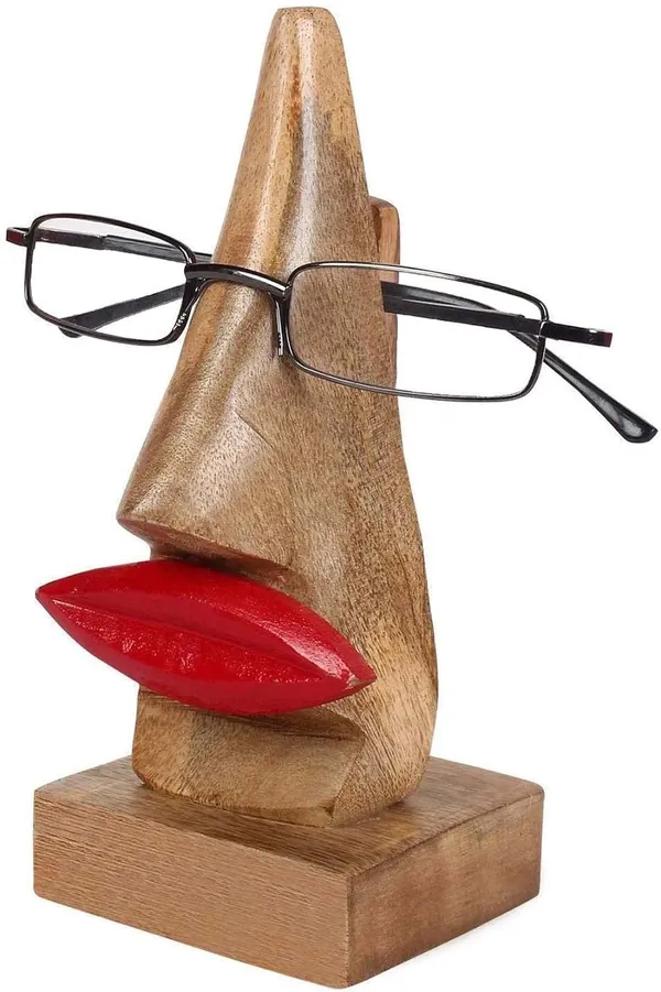 Wooden_Brown_Handcrafted_Nose_Shaped_Goggle_Spectacle/Specs_Holder