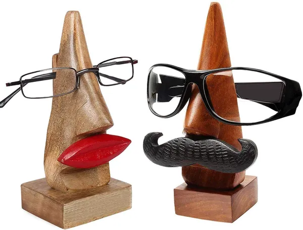 Wooden_Brown_Handcrafted_Nose_Shaped_Goggle_Spectacle/Specs_Holder
