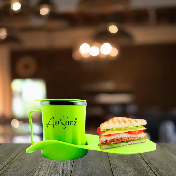 Snacks_Tray_And_Tea_Cup_With_Lid_Inside_Stainless_Steel_For_Kids,_Adults_&_Home_Use_|_Snacks_Serving_Plate_With_Coffee_Mug_|_Ideal_For_Gift_(350_Ml_Multicolor)