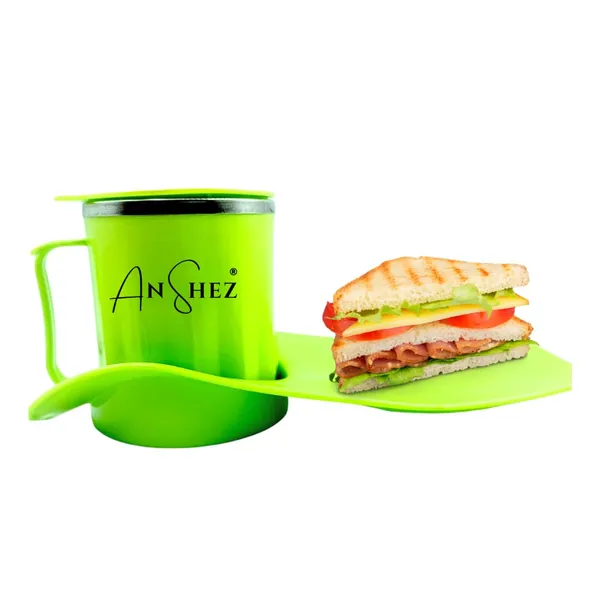 Snacks_Tray_And_Tea_Cup_With_Lid_Inside_Stainless_Steel_For_Kids,_Adults_&_Home_Use_|_Snacks_Serving_Plate_With_Coffee_Mug_|_Ideal_For_Gift_(350_Ml_Multicolor)