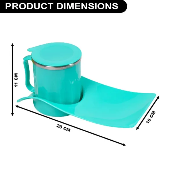 Snacks_Tray_And_Tea_Cup_With_Lid_Inside_Stainless_Steel_For_Kids,_Adults_&_Home_Use_|_Snacks_Serving_Plate_With_Coffee_Mug_|_Ideal_For_Gift_(350_Ml_Multicolor)