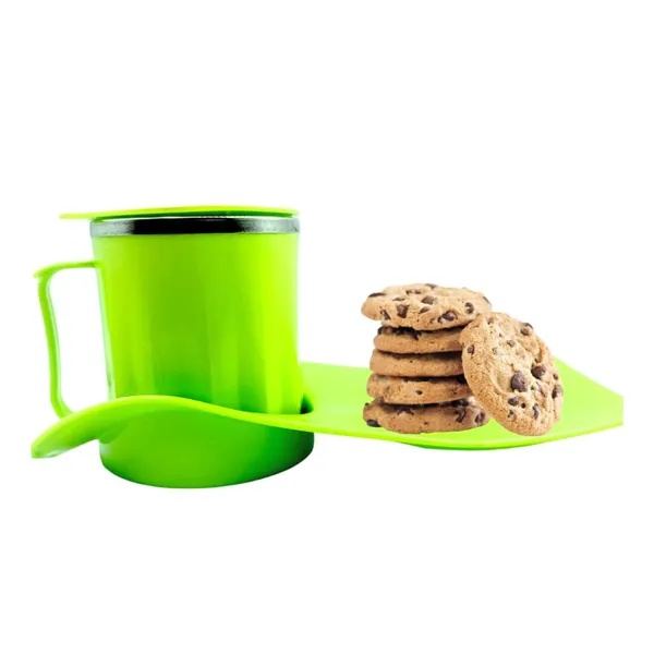 Snacks_Tray_And_Tea_Cup_With_Lid_Inside_Stainless_Steel_For_Kids,_Adults_&_Home_Use_|_Snacks_Serving_Plate_With_Coffee_Mug_|_Ideal_For_Gift_(350_Ml_Multicolor)