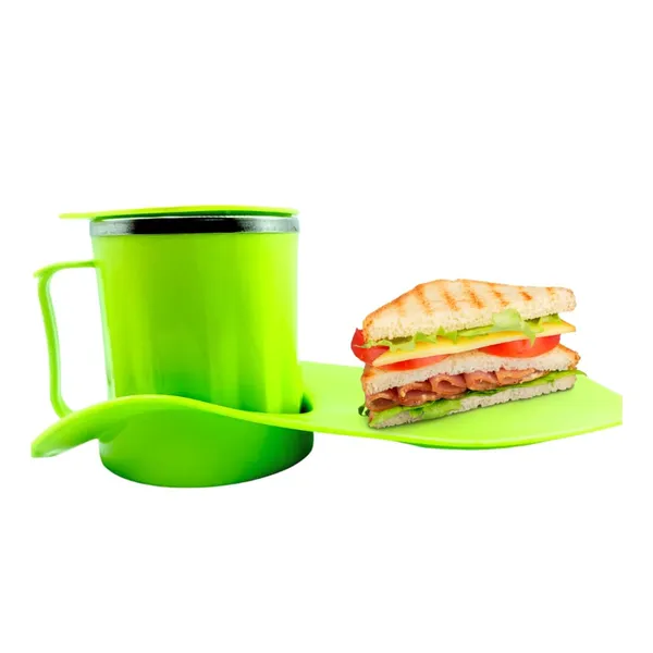 Snacks_Tray_And_Tea_Cup_With_Lid_Inside_Stainless_Steel_For_Kids,_Adults_&_Home_Use_|_Snacks_Serving_Plate_With_Coffee_Mug_|_Ideal_For_Gift_(350_Ml_Multicolor)