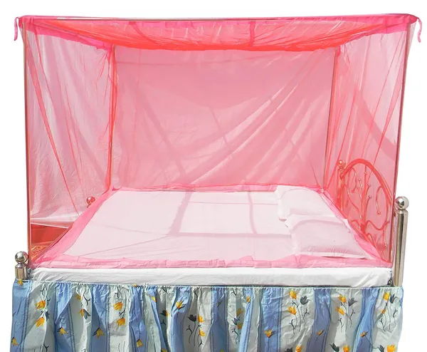 Creation_Polyester_King_Size_Bed_Orange_HDPE3.5X6.5_Feet_Mosquito_Net