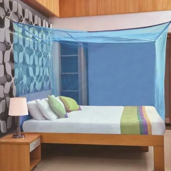 Creation_Nylon_HDPE_King_Size_Bed_Mosquito_Net_4X6.5_Feet_Blue_Color