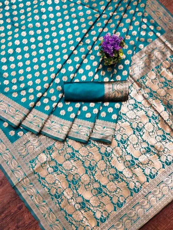 https://cdn-image.blitzshopdeck.in/ShopdeckCatalogue/tr:f-webp,w-600,fo-auto/660fe164464c6ae8e59bf138/media/firozi_Designer_Jacquard_Woven_Litchi_Silk_Banarasi_Saree_for_Woman_with_Unstitched_Blouse_P9PCL54S69_2024-05-27_1.jpg__Aara Fashion