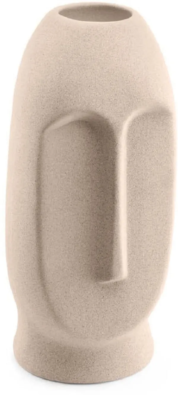 Beige_Ceramic_Face_Vase_For_Home_Decor,_Living_Room_Textured/Decorative_Vase