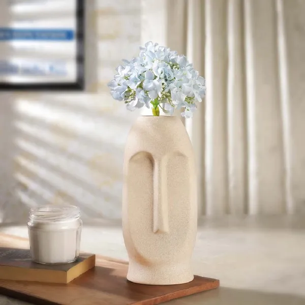 Beige_Ceramic_Face_Vase_For_Home_Decor,_Living_Room_Textured/Decorative_Vase
